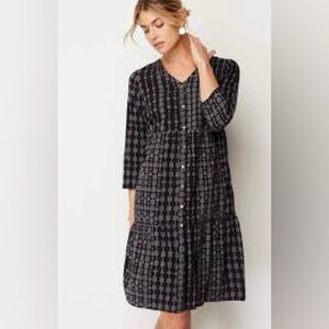 J.Jill Pure Jill cotton shift dress 3/4 sleeve M